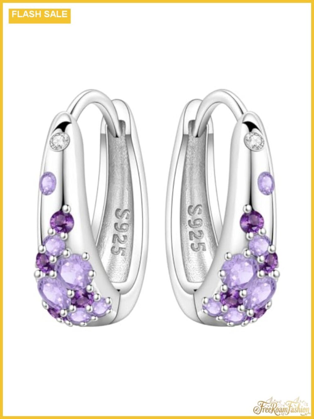 925 Sterling Silver Hoop Earrings for Women, Colorful Cute Fashion Birthday Gift